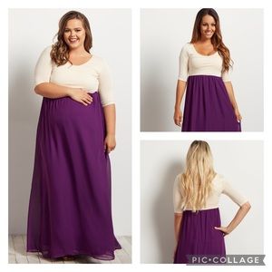 NWT Pinkblush Maternity Colorblock Maxi Dress